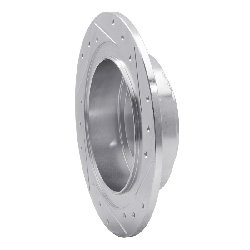 Subaru Outback Brake Rotor (1) - Rear Left - R1 Concepts - Drilled & Slotted - Silver - `00-`06
